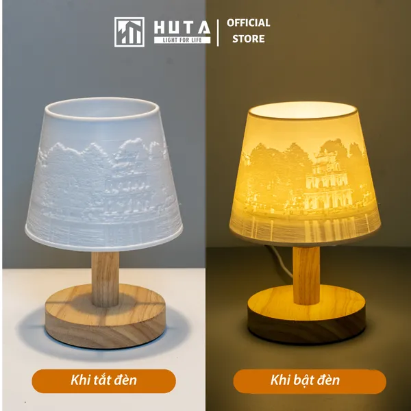 Đèn Ngủ Để Bàn 3D HUTA Light For Life G3 Decor Phòng Ngủ, Điều Chỉnh Độ Sáng, In Ảnh Theo Yêu Cầu