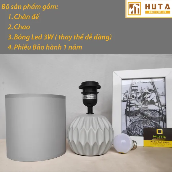 Đèn Ngủ Để Bàn Sứ HUTA S3