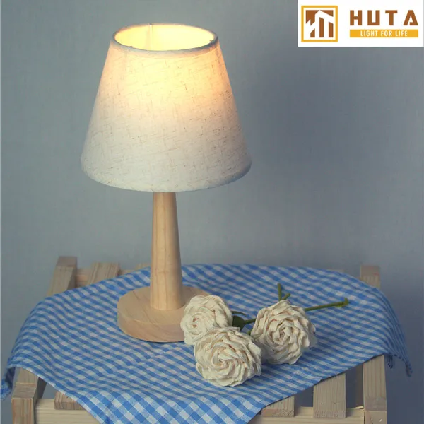 Đèn Ngủ Để Bàn Gỗ HUTA G2 Điều Chỉnh Độ Sáng, Ánh Sáng Vàng, Bảo Hành 24 Tháng