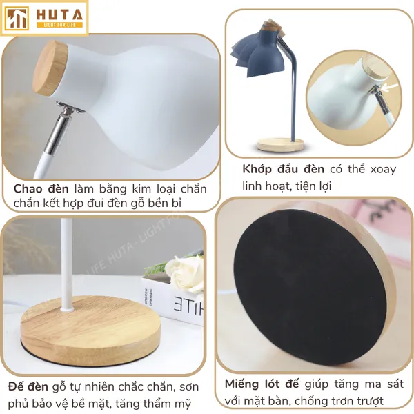 Đèn Bàn Học HUTA Light For Life LVG01 Ánh Sáng Trắng Vàng, Decor Phòng, Đèn Bàn Làm Việc