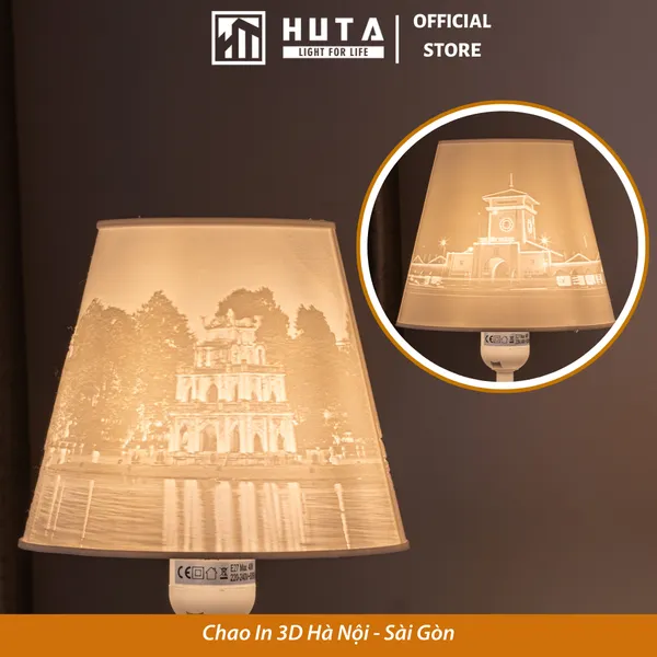 Đèn Ngủ In 3D HUTA Light For Life T5 Decor Phòng Ngủ, Điều Chỉnh Độ Sáng, In Ảnh Theo Yêu Cầu