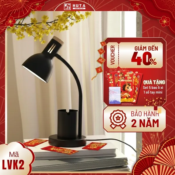Đèn Bàn Học HUTA Light For Life LVK2 Đèn Bàn Làm Việc, Bóng Led 3 Màu Sáng, Bảo Hành 24 Tháng
