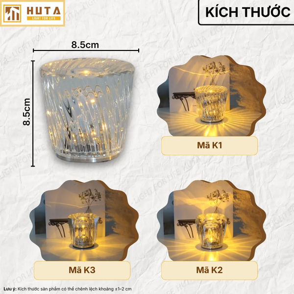 Đèn Bàn Pin Sạc HUTA Light For Life PLCOC Bảo Hành 18 Tháng, Thiết Kế Hiện Đại, Ba Chế Độ Sáng