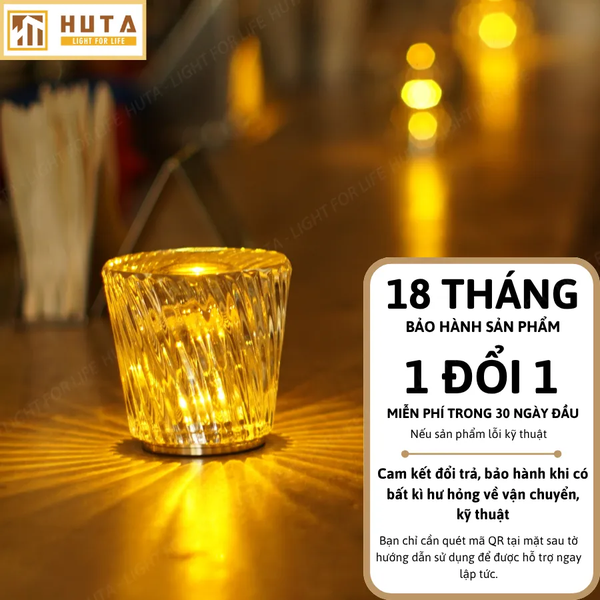 Đèn Bàn Pin Sạc HUTA Light For Life PLCOC Bảo Hành 18 Tháng, Thiết Kế Hiện Đại, Ba Chế Độ Sáng