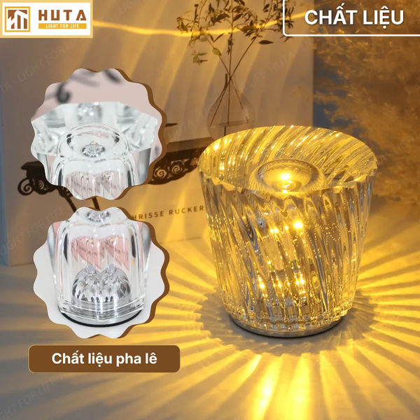 Đèn Bàn Pin Sạc HUTA Light For Life PLCOC Bảo Hành 18 Tháng, Thiết Kế Hiện Đại, Ba Chế Độ Sáng