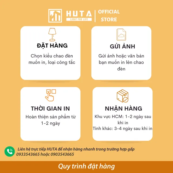 Đèn Ngủ In 3D HUTA Light For Life T2 Decor Phòng Ngủ, Điều Chỉnh Độ Sáng, In Ảnh Theo Yêu Cầu
