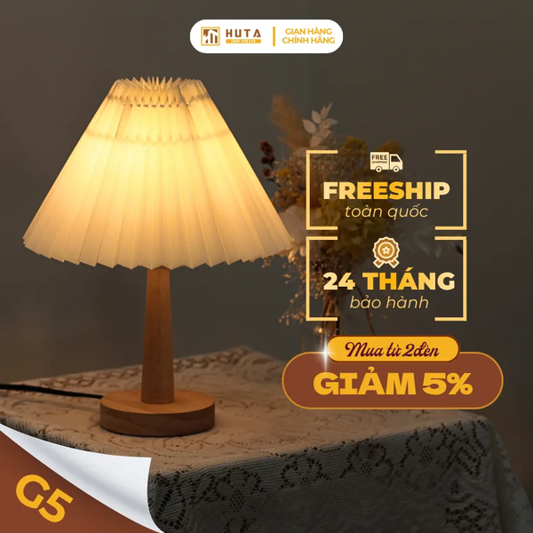 Đèn Ngủ Để Bàn HUTA Light For Life G5 Điều Chỉnh Độ Sáng, Bóng Led Sáng Vàng, Bảo Hành 24 Tháng  
