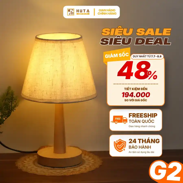 Đèn Ngủ Để Bàn HUTA Light For Life G2 Điều Chỉnh Độ Sáng, Ánh Sáng Vàng, Bảo Hành 24 Tháng