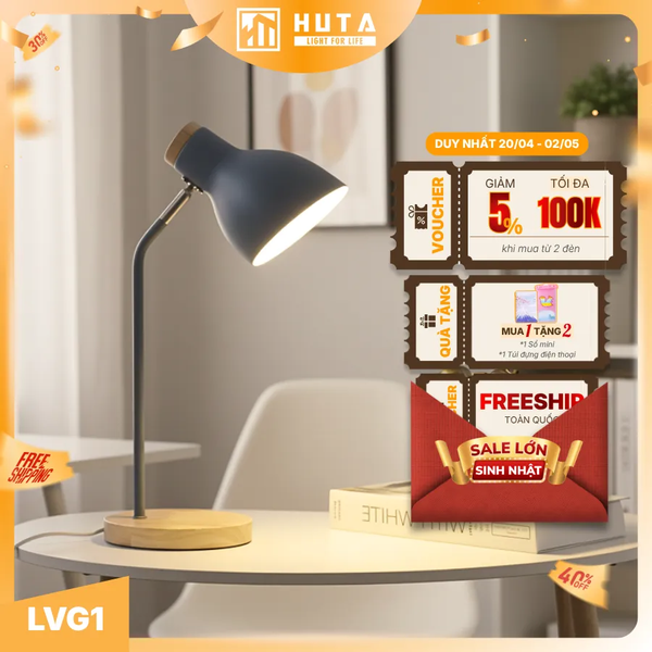 Đèn Bàn Học HUTA Light For Life LVG1 Ánh Sáng Trắng Vàng, Decor Phòng, Đèn Bàn Làm Việc