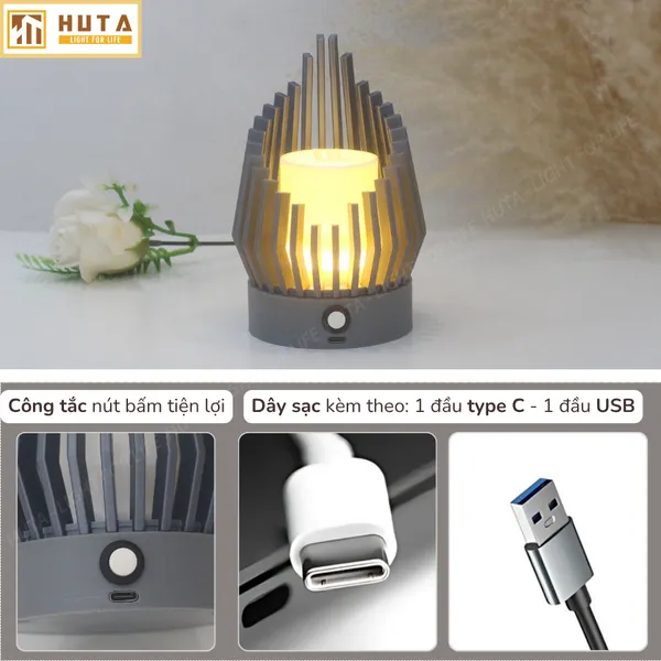 Đèn decor in 3D HUTA Light For Life Khởi Sắc trang trí bàn làm việc, góc nhỏ phòng ngủ