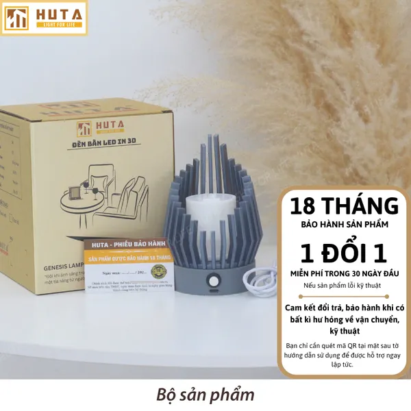 Đèn decor in 3D HUTA Light For Life Khởi Sắc trang trí bàn làm việc, góc nhỏ phòng ngủ