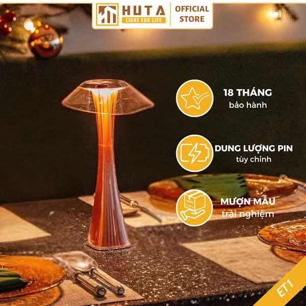 Đèn Bàn Led Quầy Bar, Quán Bar, Nhà Hàng Pin Sạc Tích Điện Mã ET1