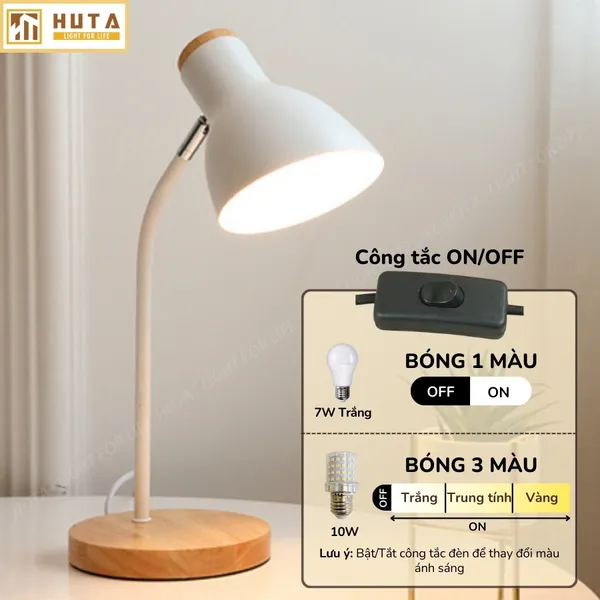 Đèn Bàn Học HUTA Light For Life LVG1 Ánh Sáng Trắng Vàng, Decor Phòng, Đèn Bàn Làm Việc