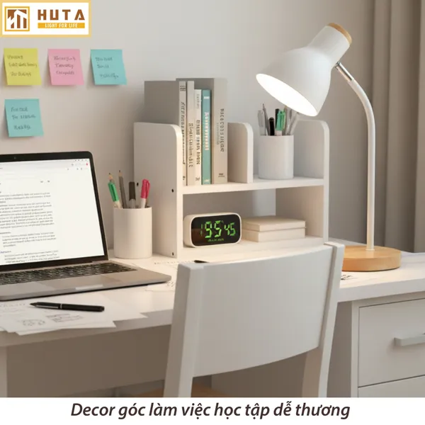 Đèn Bàn Học HUTA Light For Life LVG1 Ánh Sáng Trắng Vàng, Decor Phòng, Đèn Bàn Làm Việc