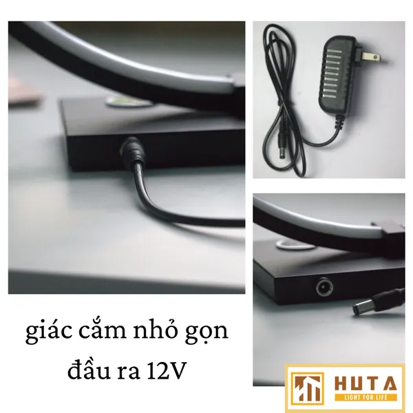 Đèn ngủ để bàn HUTA Mã C1 Khung Nhôm Chắc Chắn, Điều Chỉnh Ánh Sáng