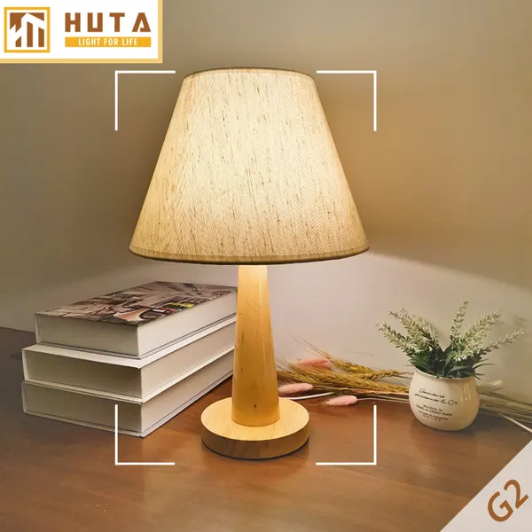 Đèn Ngủ Để Bàn Gỗ HUTA G2 Điều Chỉnh Độ Sáng, Ánh Sáng Vàng, Bảo Hành 24 Tháng