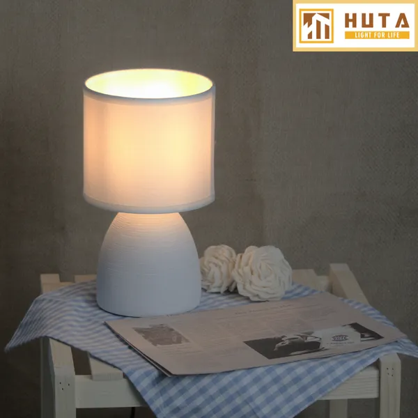 Đèn Ngủ Để Bàn Sứ HUTA S2 Decor Phòng Ngủ, Điều Chỉnh Độ Sáng, Ánh Sáng Vàng