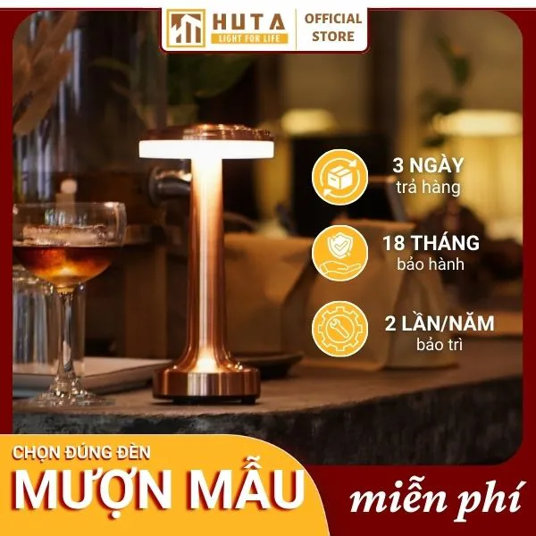 Đèn Bàn Led Quầy Bar, Quán Bar, Nhà Hàng Pin Sạc Tích Điện Mã RESDIA1