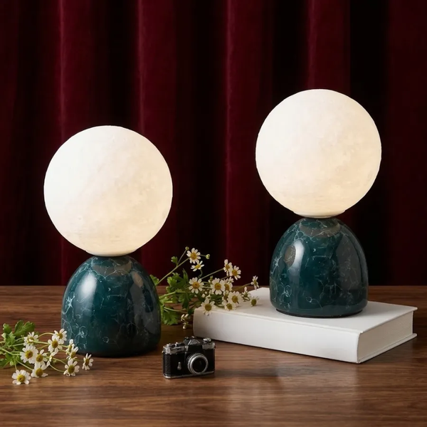 [COMBO 2] Đèn Ngủ Để Bàn Mặt Trăng In 3D HUTA MT2 Thân Gốm Sứ, Điều Chỉnh Độ Sáng