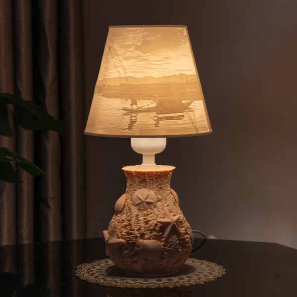 Đèn Ngủ 3D Nghêu Sò HUTA Light For Life Chao In Ảnh Theo Yêu Cầu, Trang Trí Phòng Ngủ