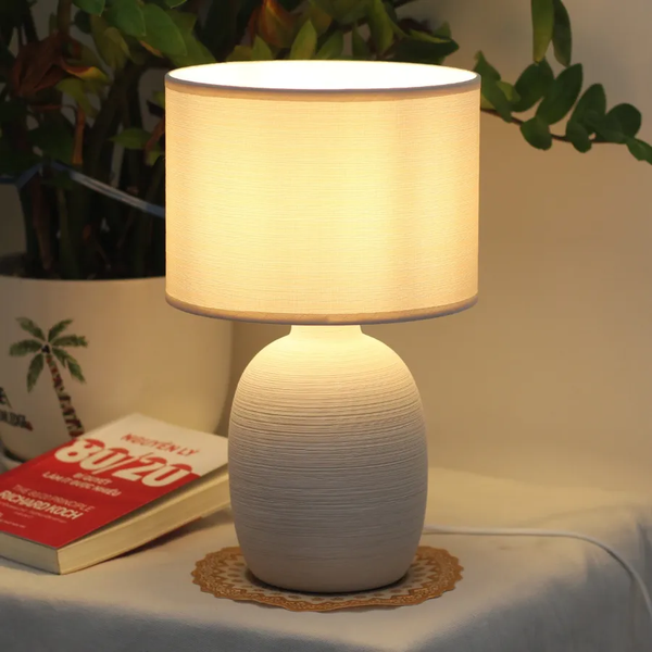 Đèn Ngủ Để Bàn Gốm Sứ HUTA Light For Life S9, Điều Chỉnh Độ Sáng, Decor Phòng Ngủ