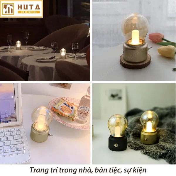 Đèn Bàn Led Quầy Bar, Quán Bar, Nhà Hàng Pin Sạc Tích Điện Mã MN1