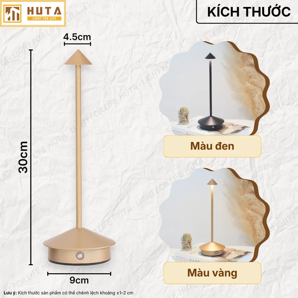 Đèn Bàn Cảm Ứng Hiện Đại HUTA Light For Life TAMGIAC Bảo Hành 18 Tháng, Điều Chỉnh Độ Sáng