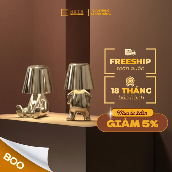 Đèn Bàn Trang Trí HUTA Light For Life BOO Pin Sạc Tích Điện, Điều Chỉnh Độ Sáng, Decor Phòng