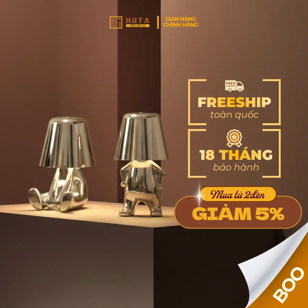 Đèn Bàn Trang Trí HUTA Light For Life BOO Pin Sạc Tích Điện, Điều Chỉnh Độ Sáng, Decor Phòng