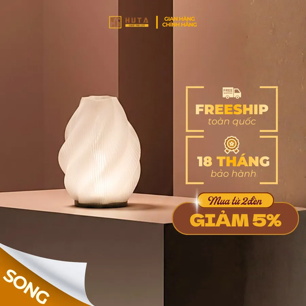 Đèn Decor In 3D HUTA Light For Life SÓNG Điều Chỉnh Ánh Sáng, Decor Không Gian