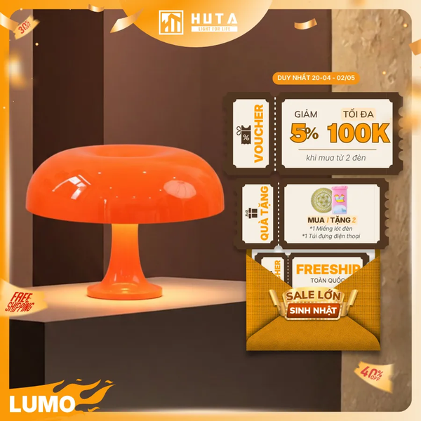 Đèn Bàn Trang Trí HUTA Light For Life LUMO Decor Phòng, Điều Chỉnh Độ Sáng