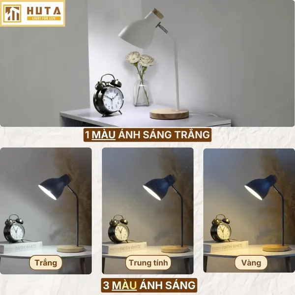 Đèn Bàn Học HUTA Light For Life LVG1 Ánh Sáng Trắng Vàng, Decor Phòng, Đèn Bàn Làm Việc