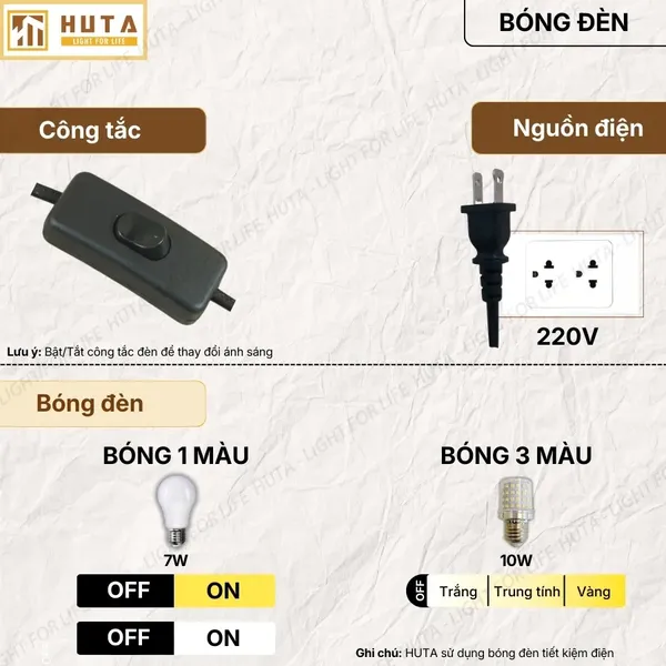 Đèn Bàn Học HUTA Light For Life LVG2 Bóng Led 3 Màu Sáng, Decor Phòng, Đèn Bàn Làm Việc