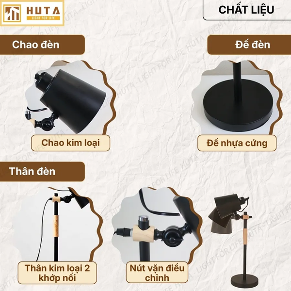 Đèn Bàn Học HUTA Light For Life LVK1 Bóng Led 3 Màu Sáng, Đèn Bàn Làm việc Kim Loại