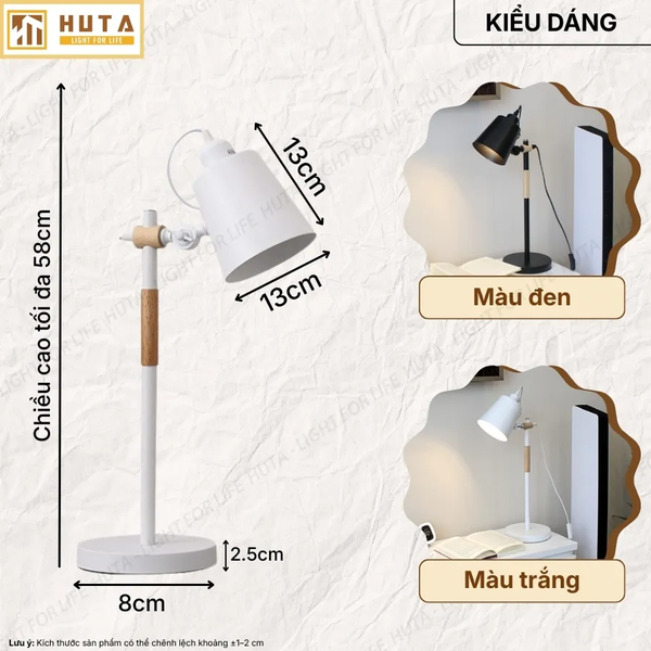 Đèn Bàn Học HUTA Light For Life LVK1 Bóng Led 3 Màu Sáng, Đèn Bàn Làm việc Kim Loại