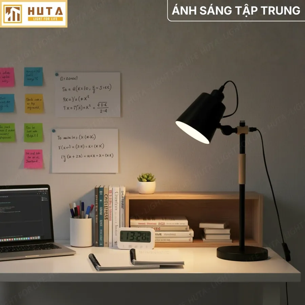 Đèn Bàn Học HUTA Light For Life LVK1 Bóng Led 3 Màu Sáng, Đèn Bàn Làm việc Kim Loại
