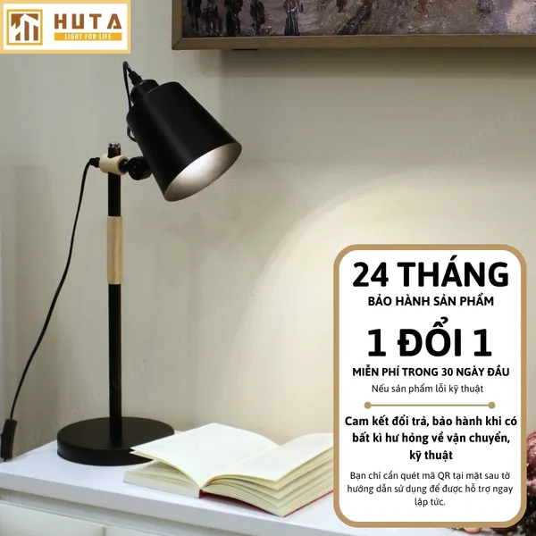 Đèn Bàn Học HUTA Light For Life LVK1 Bóng Led 3 Màu Sáng, Đèn Bàn Làm việc Kim Loại