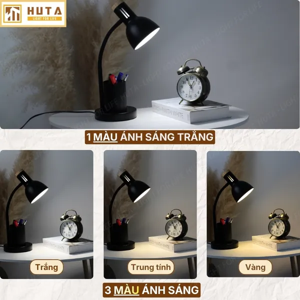 Đèn Bàn Học HUTA Light For Life LVK2 Đèn Bàn Làm Việc, Bóng Led 3 Màu Sáng, Bảo Hành 24 Tháng