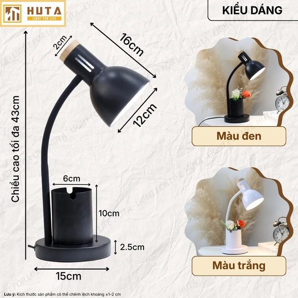 Đèn Bàn Học HUTA Light For Life LVK2 Đèn Bàn Làm Việc, Bóng Led 3 Màu Sáng, Bảo Hành 24 Tháng