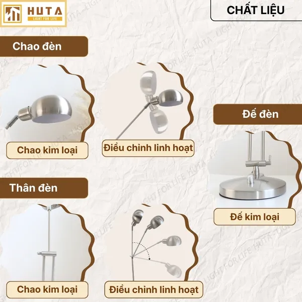 Đèn Bàn Học HUTA Light For Life LVK3 Bóng Led 3 Màu Sáng, Bảo Hành 24 Tháng