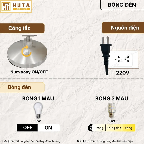 Đèn Bàn Học HUTA Light For Life LVK3 Bóng Led 3 Màu Sáng, Bảo Hành 24 Tháng