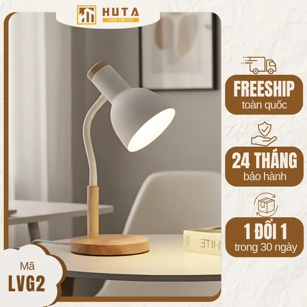 Đèn Bàn Học HUTA Light For Life LVG2 Bóng Led 3 Màu Sáng, Decor Phòng, Đèn Bàn Làm Việc