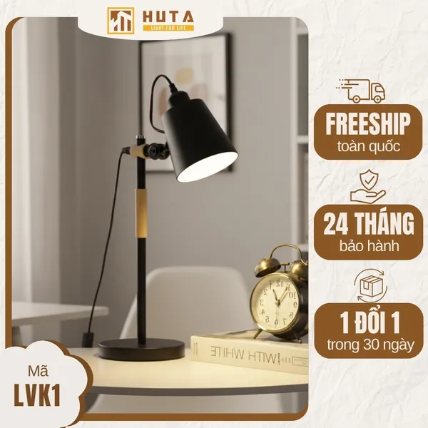 Đèn Bàn Học HUTA Light For Life LVK1 Bóng Led 3 Màu Sáng, Đèn Bàn Làm việc Kim Loại