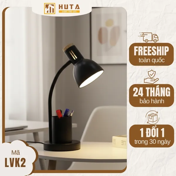Đèn Bàn Học HUTA Light For Life LVK2 Đèn Bàn Làm Việc, Bóng Led 3 Màu Sáng, Bảo Hành 24 Tháng