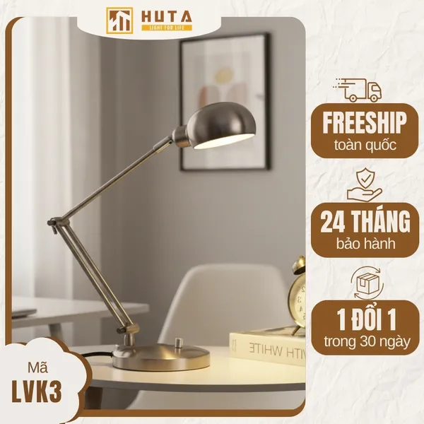 Đèn Bàn Học HUTA Light For Life LVK3 Bóng Led 3 Màu Sáng, Bảo Hành 24 Tháng