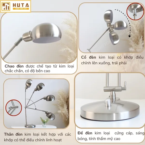 Đèn Bàn Học HUTA Light For Life LVK3 Bóng Led 3 Màu Sáng, Bảo Hành 24 Tháng