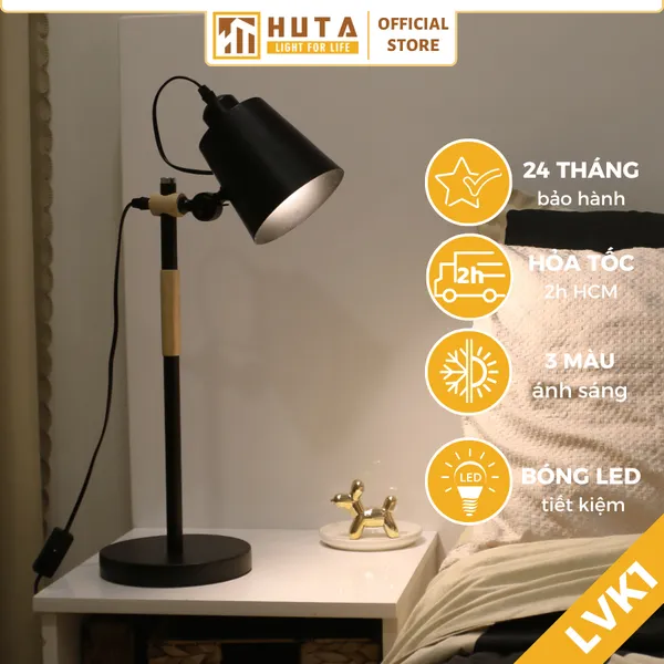 Đèn Bàn Làm Việc HUTA Light For Life LVK01 Bóng Led 3 Màu Sáng, Đèn Học Để Bàn Kim Loại
