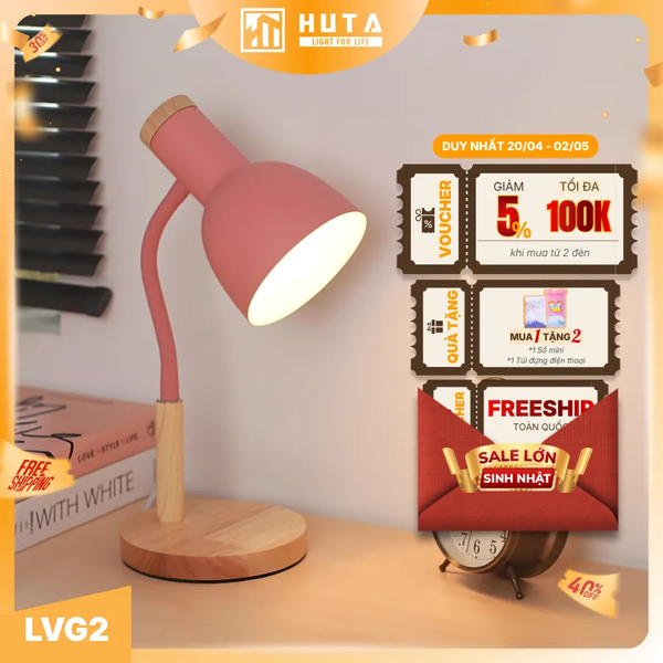 Đèn Bàn Học HUTA Light For Life LVG2 Bóng Led 3 Màu Sáng, Decor Phòng, Đèn Bàn Làm Việc