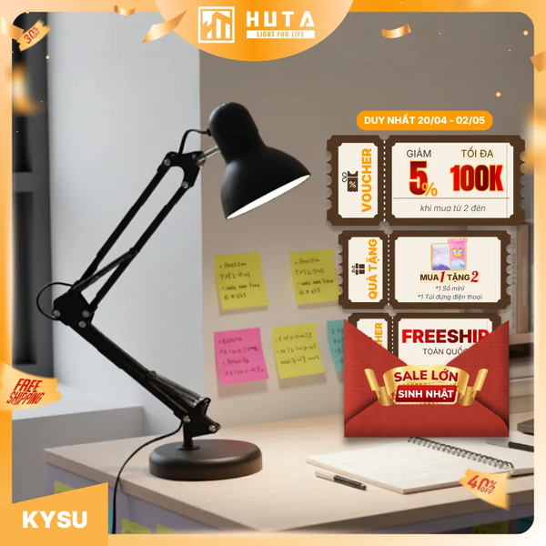 Đèn Bàn Làm Việc HUTA Light For Life KYSU1 Kiểu Dáng Pixar, Khớp Nối Điều Chỉnh
