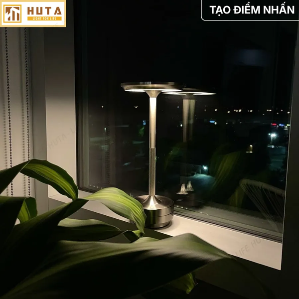 Đèn Bàn Cảm Ứng Hiện Đại HUTA Light For Life AL4 Kim Loại Sơn Tĩnh Điện, Thiết Kế Hiện Đại, Pin Sạc Tích Điện